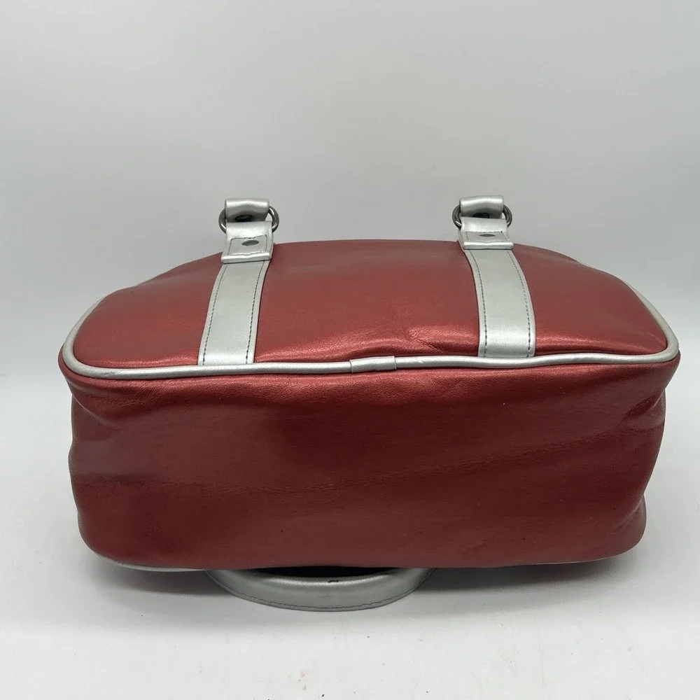 Elle Bowler Bag Faux Leather Purple Gray‎ Y2K Purse Retro Street Style